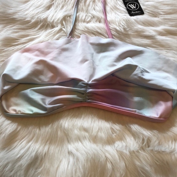WILDFOX Swim Pastel Tie Dye Halter Bikini Top - Picture 8 of 12